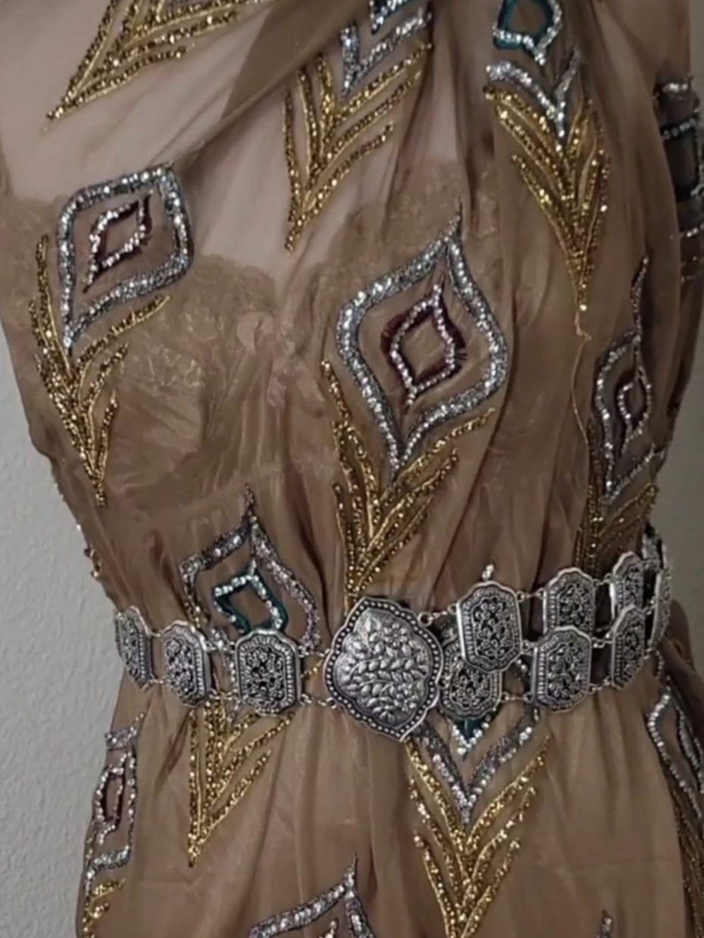 Yemeni beaded dir3 with under slip, belt not included